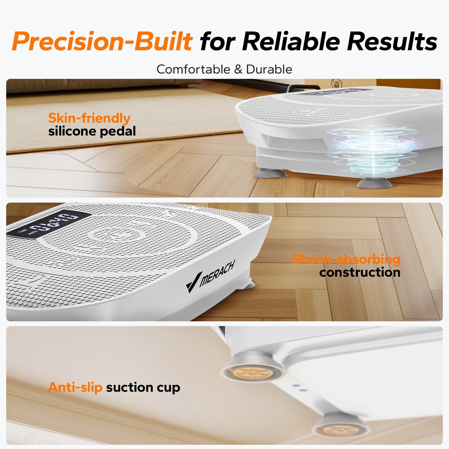MERACH Vibration Plate – Whole Body Workout Machine with Bluetooth & Resistance Bands