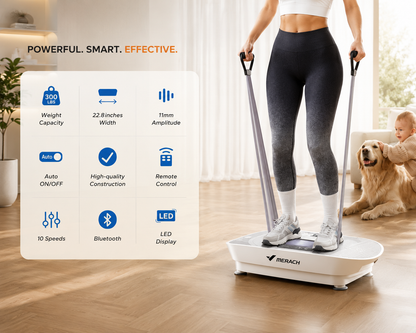 MERACH Vibration Plate – Whole Body Workout Machine with Bluetooth & Resistance Bands