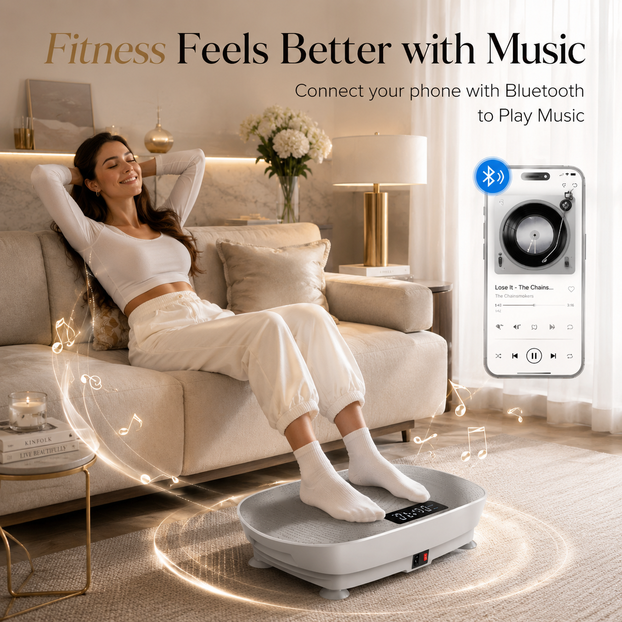 MERACH Vibration Plate – Whole Body Workout Machine with Bluetooth & Resistance Bands