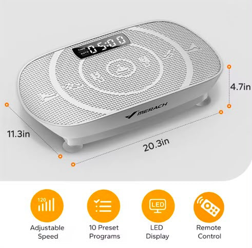 MERACH Vibration Plate – Whole Body Workout Machine with Bluetooth & Resistance Bands